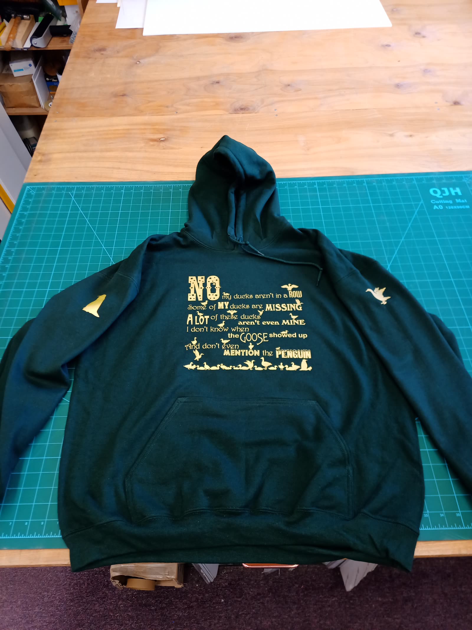 Custom vinyl-printed hoodie